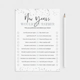 New Year's Would You Rather Questions Printable by LittleSizzle