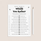 New Year's Eve Would You Rather Questions Printable by LittleSizzle
