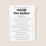 Family Reunion Game Would You Rather Questions by LittleSizzle