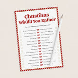 Red and White Striped Christmas Party Games Bundle Printable