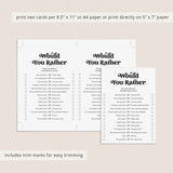 Printable Office Party Game Would You Rather