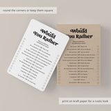 Would You Rather Questions for Adults Printable Icebreaker