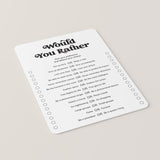 Would You Rather Questions for Adults Printable Icebreaker