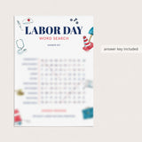 Printable Labor Day Word Search with Answers