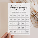 Simple Baby Shower Baby Bingo Black and White Printable