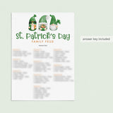 St. Patrick's Day Family Feud Questions and Answers Printable