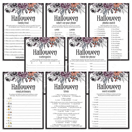 Floral Halloween Ladies Night Games Bundle Printable by LittleSizzle