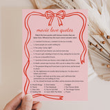 Coquette Galentine's Games with Pink and Red Bow Printable