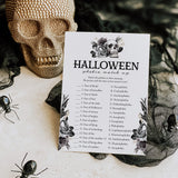 Skull Halloween Party Game Phobia Match with Answers Printable