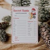 Secret Santa Questionnaire for Gift Exchange Printable