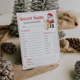 Secret Santa Questionnaire for Gift Exchange Printable