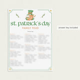 St Patricks Day Family Feud with Answer Key Printable