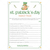 St Patricks Day Family Feud with Answer Key Printable by LittleSizzle