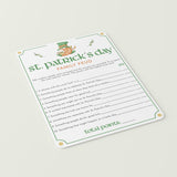 St Patricks Day Family Feud with Answer Key Printable