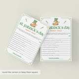 St Patricks Day Family Feud with Answer Key Printable