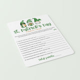 St. Patrick's Day Family Feud Questions and Answers Printable