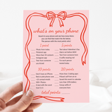 Wavy Border Galentines Day Games Printable Red and Pink