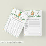 St Patricks Day Word Scramble with Answer Key Printable