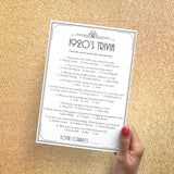 1920's Trivia Questions and Answers Printable