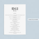 83rd Birthday Games For Him Born in 1942