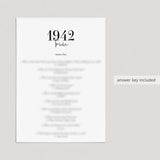 1942 Trivia with Answers Printable