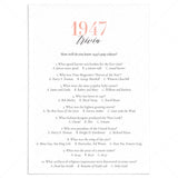 1947 Trivia Questions and Answers Printable by LittleSizzle