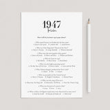 1947 Trivia with Answers Printable by LittleSizzle