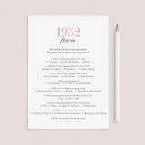 1952 Trivia Questions and Answers Printable by LittleSizzle