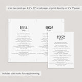 1952 Trivia with Answers Printable