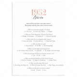 1952 Trivia Questions and Answers Printable by LittleSizzle