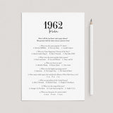 1962 Quiz with Answer Key Printable by LittleSizzle