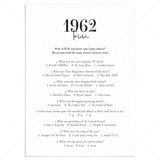1962 Quiz with Answer Key Printable by LittleSizzle