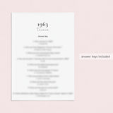 Born in 1963 Birthday Games for Her Printable