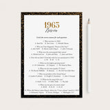 Black and Gold 62nd Birthday Party Games For Women Born in 1963
