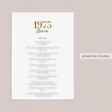 Gold 1973 Trivia Questions with Answers Printable