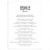 1982 Quiz Questions and Answers Printable by LittleSizzle