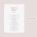 1982 Trivia Game with Answers Printable