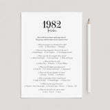 1982 Quiz Questions and Answers Printable by LittleSizzle