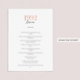 1992 Trivia Game with Answers Printable