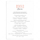 1992 Trivia Game with Answers Printable by LittleSizzle
