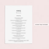 Born in 1993 Birthday Games for Her Printable