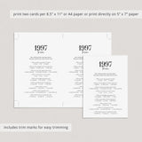 1997 Trivia Quiz with Answers Digital Download