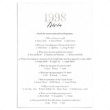 Silver 1998 Trivia Quiz with Answers Printable by LittleSizzle