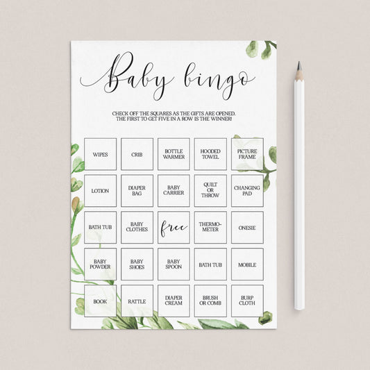 Classic Baby Bingo Gender Neutral Baby Shower Game Printable