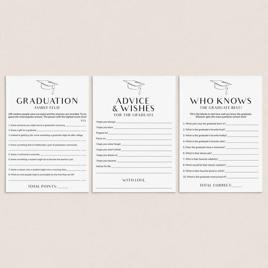 Modern Graduation Games Printable by LittleSizzle