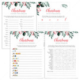 Greenery Christmas Party Games Bundle Printable by LittleSizzle
