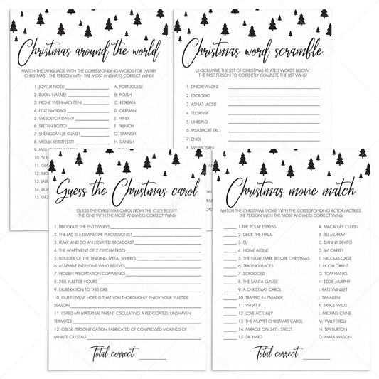 Nordic Christmas Games Package Instant Download by LittleSizzle