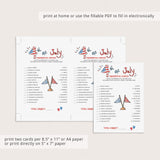 4th of July Game for Adults Presidential Couples