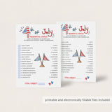 4th of July Game for Adults Presidential Couples