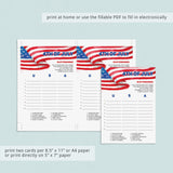 Fourth of July USA Scattergories Game To Print or Play Online